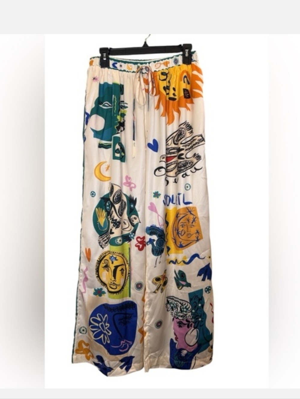 Commense  Resortwear Lounge Pants & Top Set  White Multi Nwt Size L - Picture 7 of 13